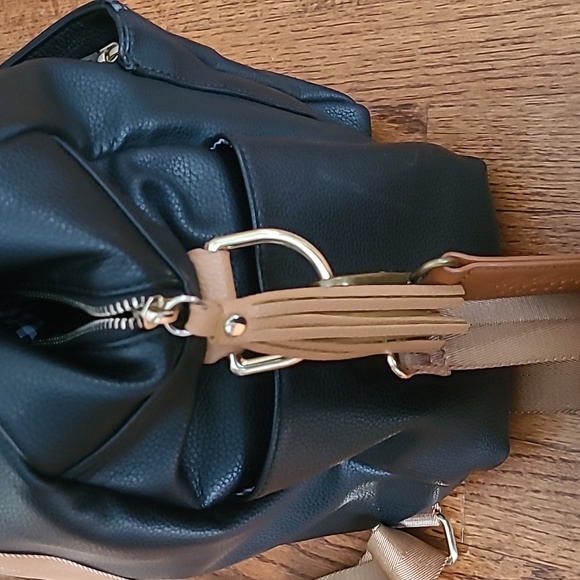 Milkmaid Black and Tan Backpack Diaper Bag - Picture 8 of 13